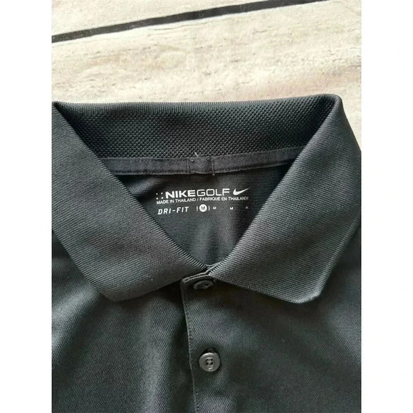Nike Men's Dri-FIT Golf Polo Shirt Black Size M Short Sleeve - Picture 2 of 4